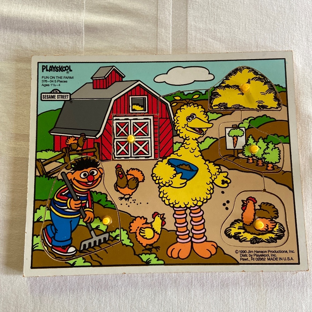 Vintage 1990 Sesame Street Playskool puzzle